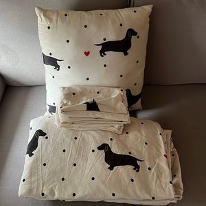 Queen size Daschund duvet cover